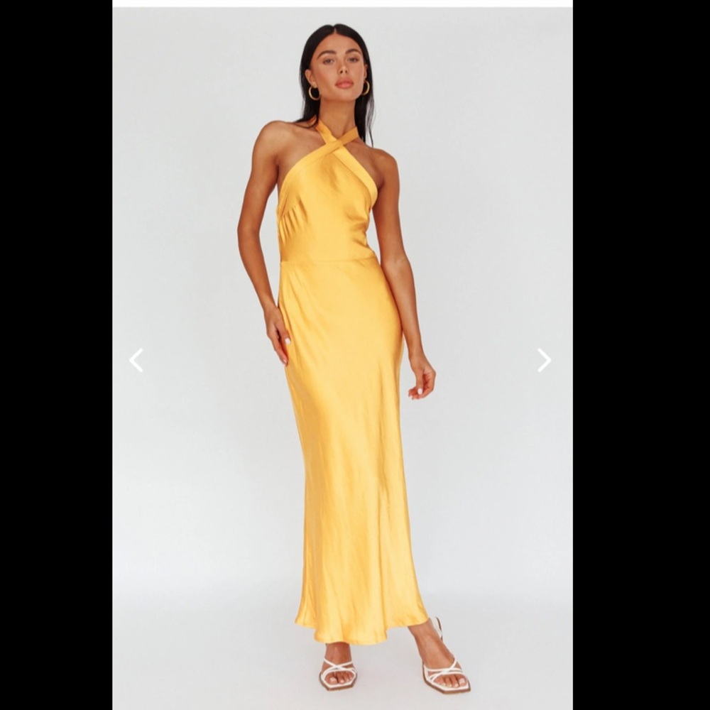 Selfie Leslie Saints & Secrets ITALIA AZURE CROSSOVER HALTER NECK MAXI DRESS SUN